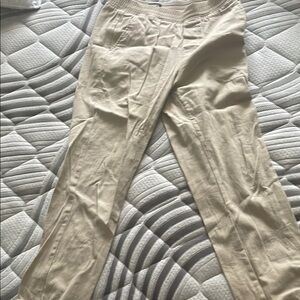 Tan Track Pants with Seam Details